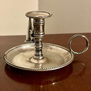 Antique 1915 George III Sterling Silver Chamberstick Hallmarked John Pinches LTD